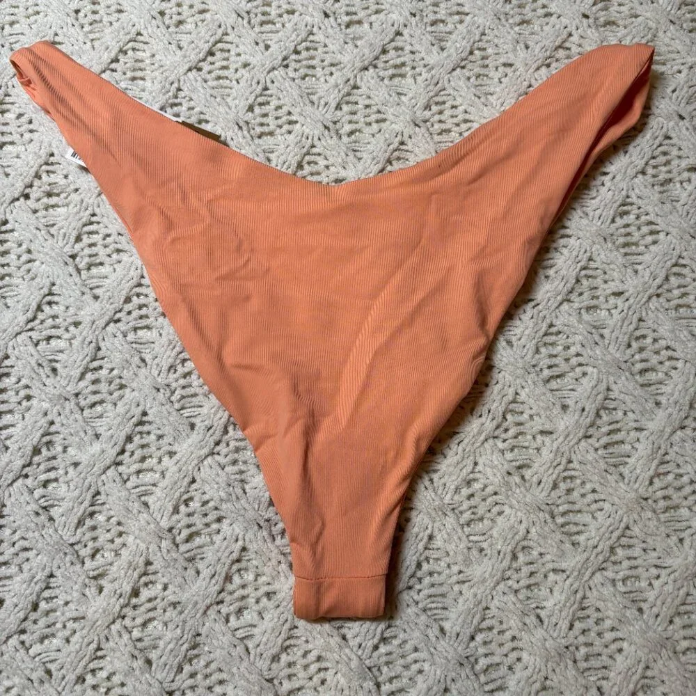 NWT L*Space‎ Classic High-Cut Bikini Bottom Orange Women’s Size XL - NWT